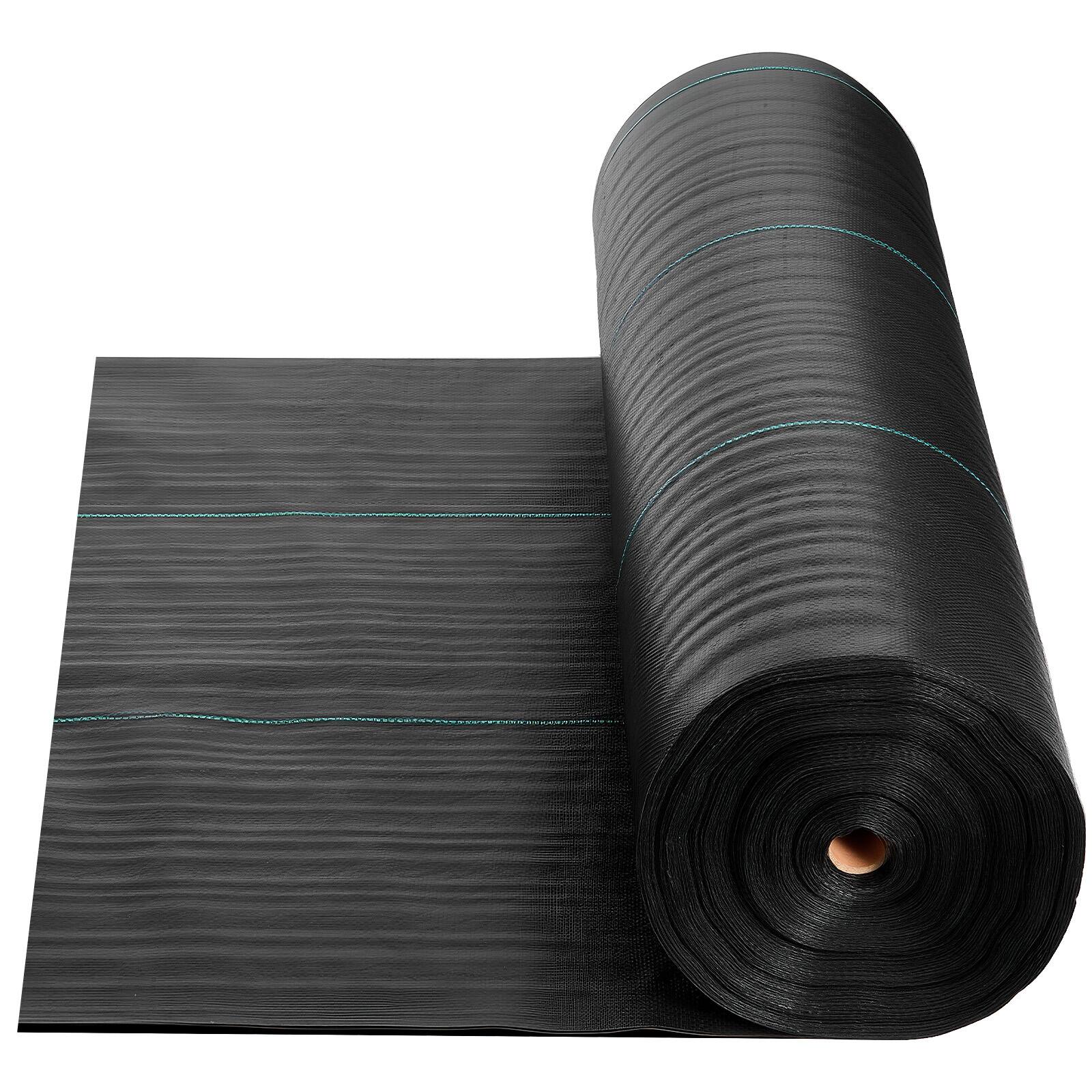 Alt View 5. VEVOR - Weed Barrier Fabric Heavy Duty, 6x250FT 5oz Landscape Fabric, Woven Weed Blocker Fabrics, Garden Fabrics Weeds Barrier - Black.