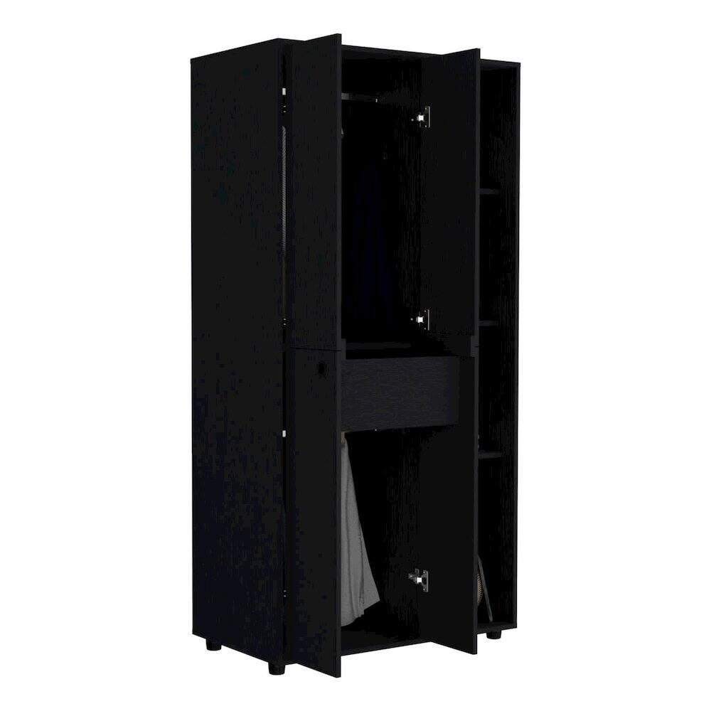 Alt View 1. TuHome - Misuri Wardrobe Armoire Black MDF - Black.