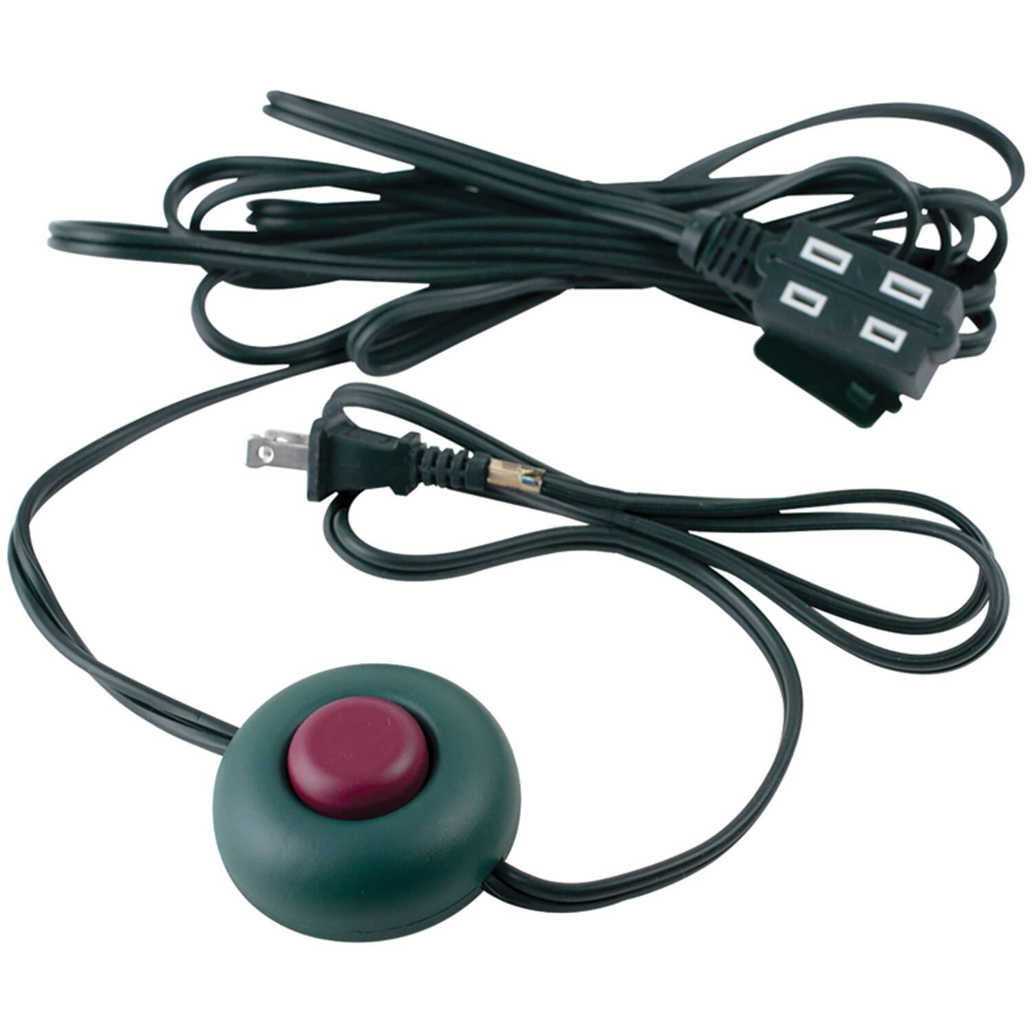 Alt View 2. Axis - Axis 45512 2-prong 3-outlet Indoor Extension Cord With Foot Switch, 9ft - green.