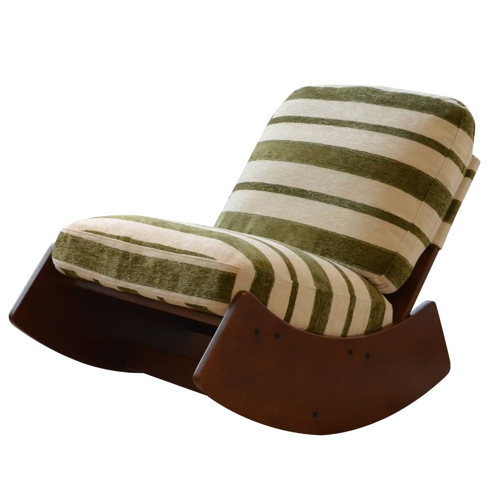 Alt View 1. Loheer - Loheer Glider Rocking Chair Solid Wood Frame Accent Reading Chair Green - Green.