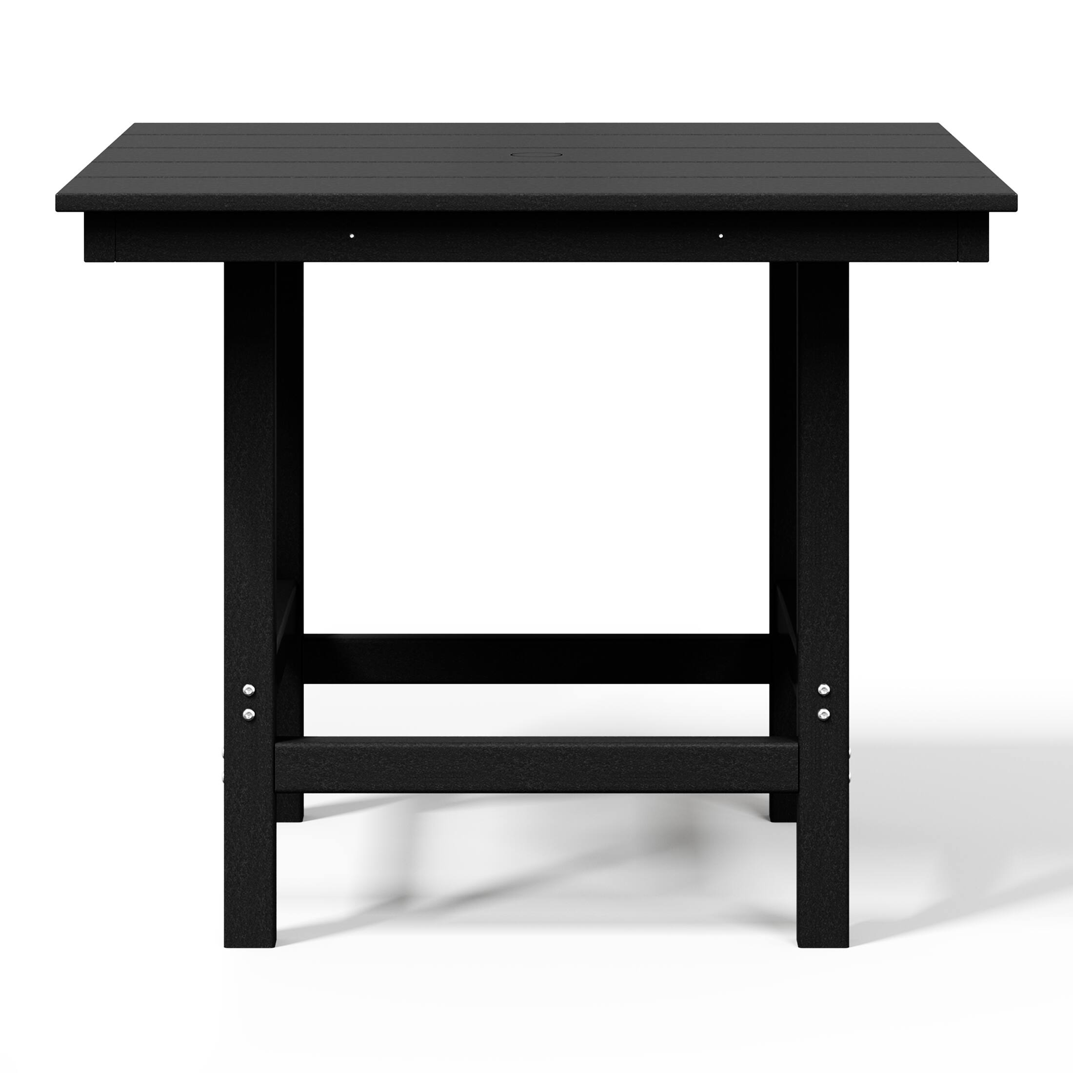Alt View 1. WestinTrends - WestinTrends Ashore Outdoor HDPE 36" Square Patio Dining Table with Umbrella Hole - Black.