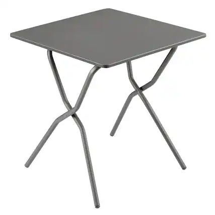 Front. Lafuma - Lafuma Balcony II Colorblock Steel Square Folding Outdoor Patio Table, Titanium - Titanium.