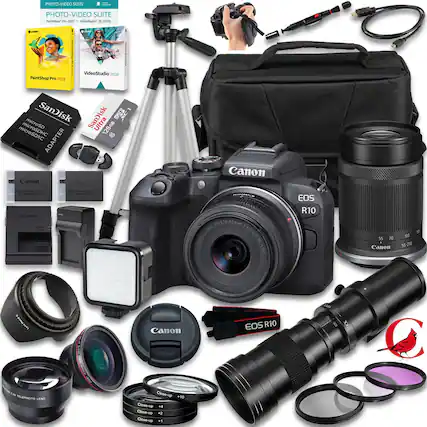 PHOTO-VIDEO SUITE
PaintShop Pro 2022
VideoStudio 2020 SE
SanDisk Ultra microSDXC 128GB
Canon EOS R10
Canon EF-S 55-250mm f/4-5.6 STM Lens
Canon 55-290mm Lens
Canon Close-up +10
Canon Close-up +4
Canon Close-up +2
Canon Close-up +1