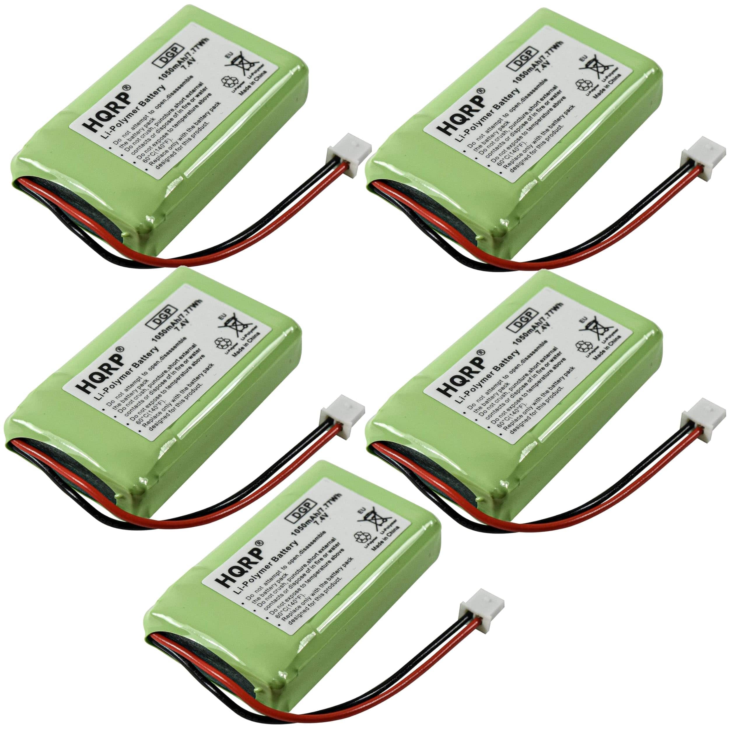 HQRP - 5-Pack 7.4 V 1050 mAh Li-Polymer Batteries for Dogtra BP74T Transmitter 2500T&B 3500NCP