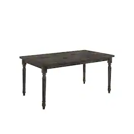 Manhattan Lane - Rustic Style Wooden Dining Table with Rectangular Top and Turned Legs - Gray