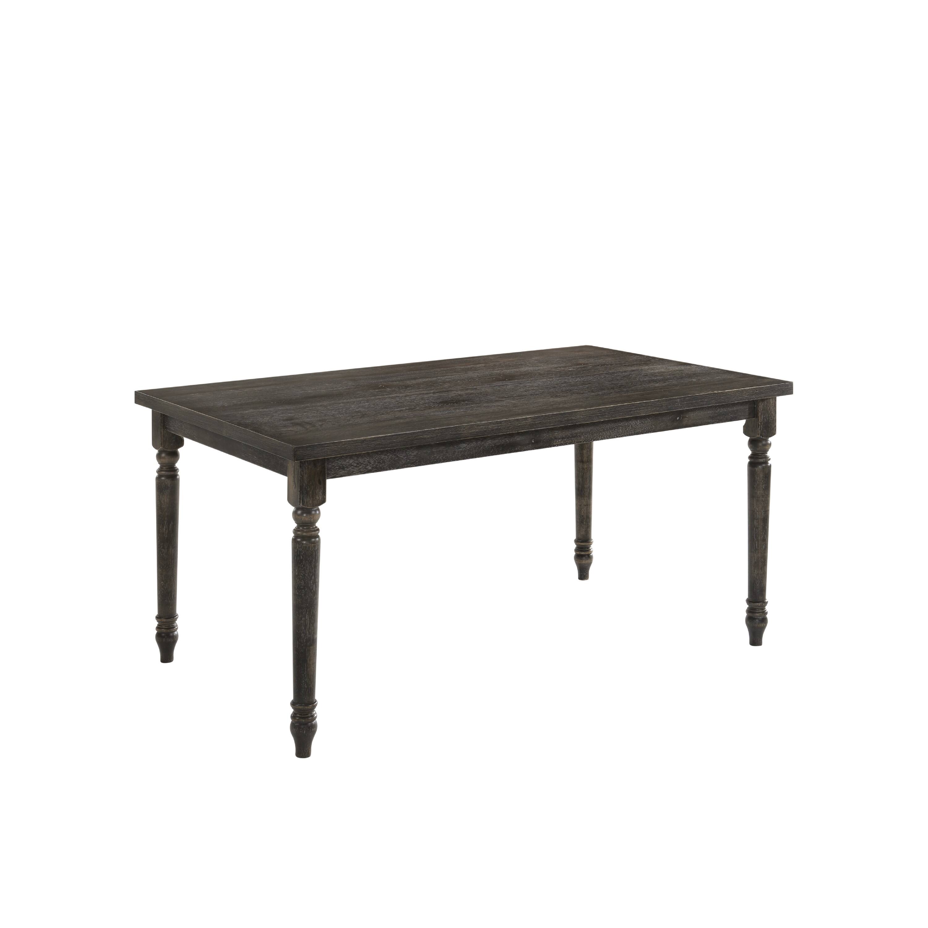 Front. Manhattan Lane - Rustic Style Wooden Dining Table with Rectangular Top and Turned Legs - Gray.