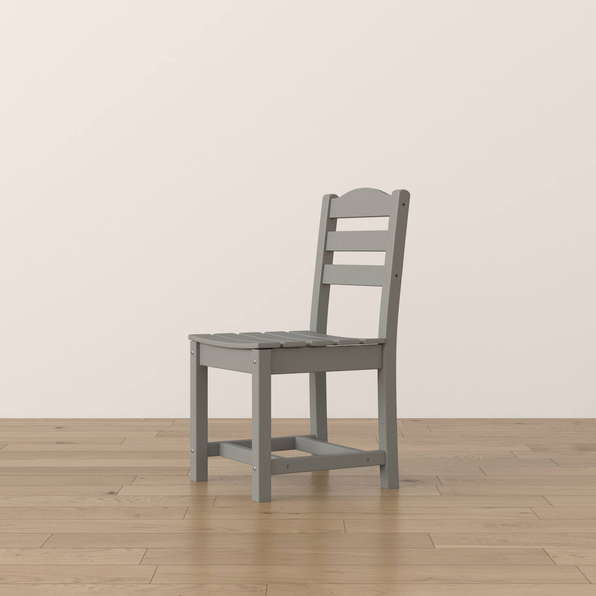 Alt View 7. Famapy - Pairs of HDPE Outdoor Armless Dining Chair - 4 Colors Weatherproof Patio Chair for Garden, Poolside 330LBS Capacity - Gray.