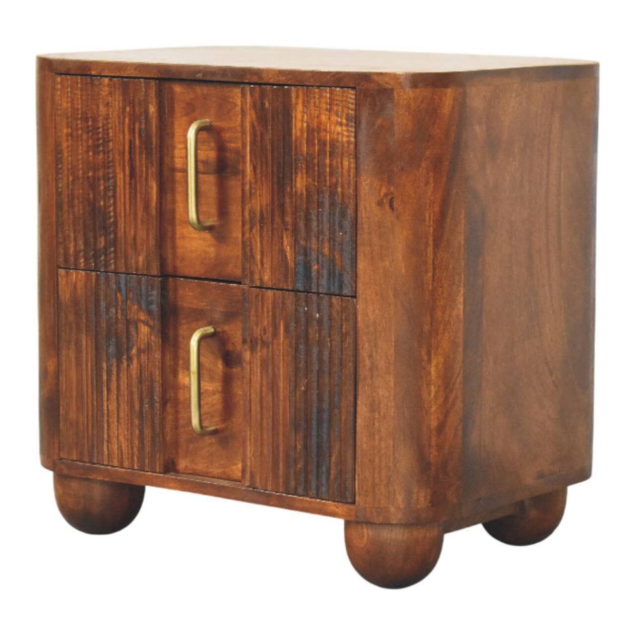 Back. Artisan Furniture - Artisan Furniture Solid Wood Ribera Bedside Table, 2 Drawers, Brown - Brown.