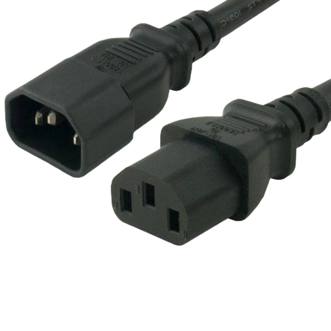 Front. Sanoxy - Sanoxy 15ft 16 AWG Computer Power Extension Cord (IEC320 C13 to IEC320 C14) - Black.
