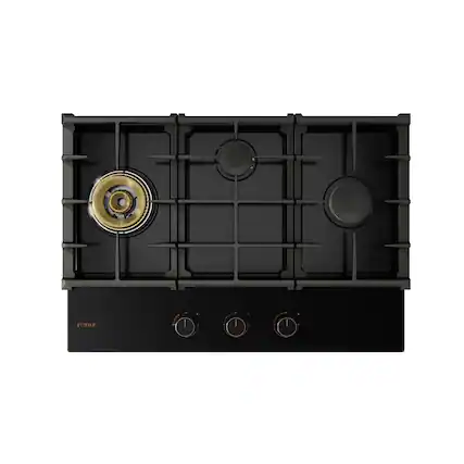 Front. FOTILE - FOTILE Tri-Ring 30" Gas Cooktop in Tempered Glass with 3 Burners Including Flame Failure Device - Black.