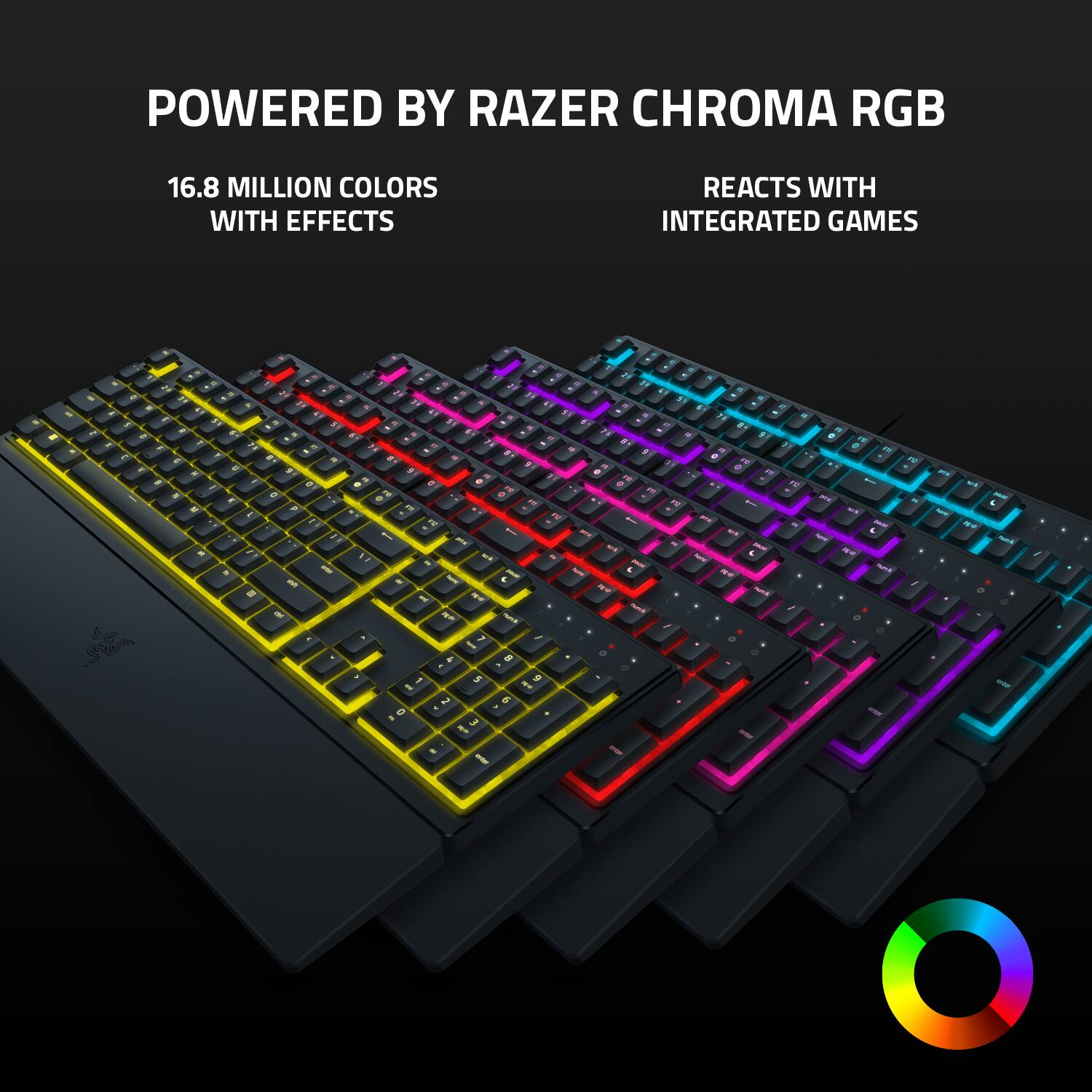 Powered by Razer Chroma RGB: 16.8 million colors with effects that react with integrated games.