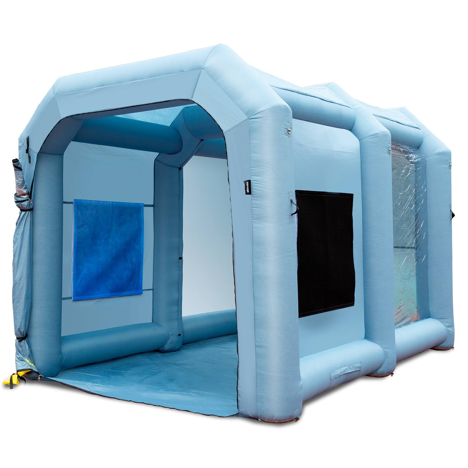 Alt View 5. VEVOR - Inflatable Paint Booth, 13x10x9ft Inflatable Spray Booth, 950W High Powerful Blower Spray Booth Tent, Car Paint Tent - Blue.