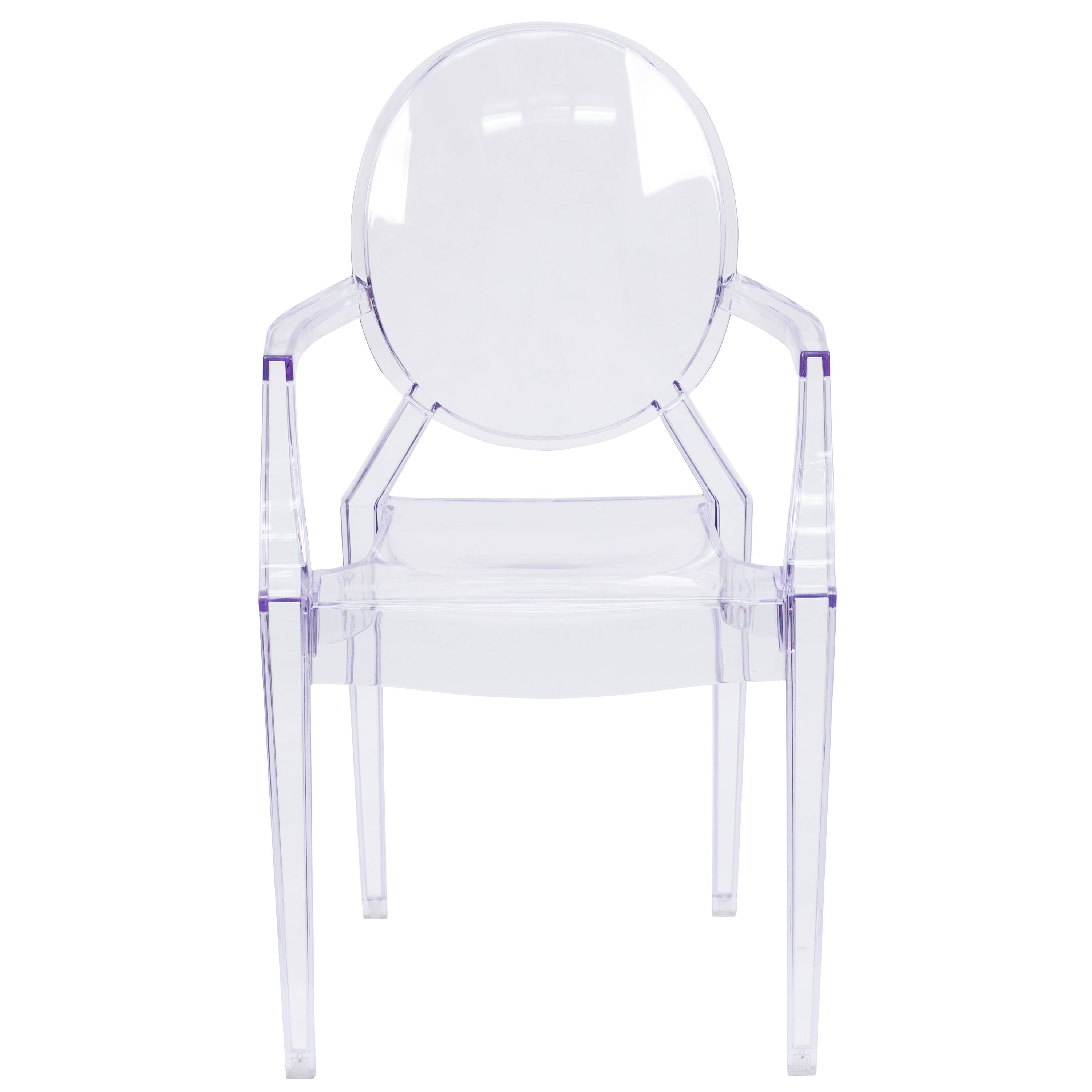 Alt View 7. Emma + Oliver - Oval Back Ghost Chair with Arms - Clear.