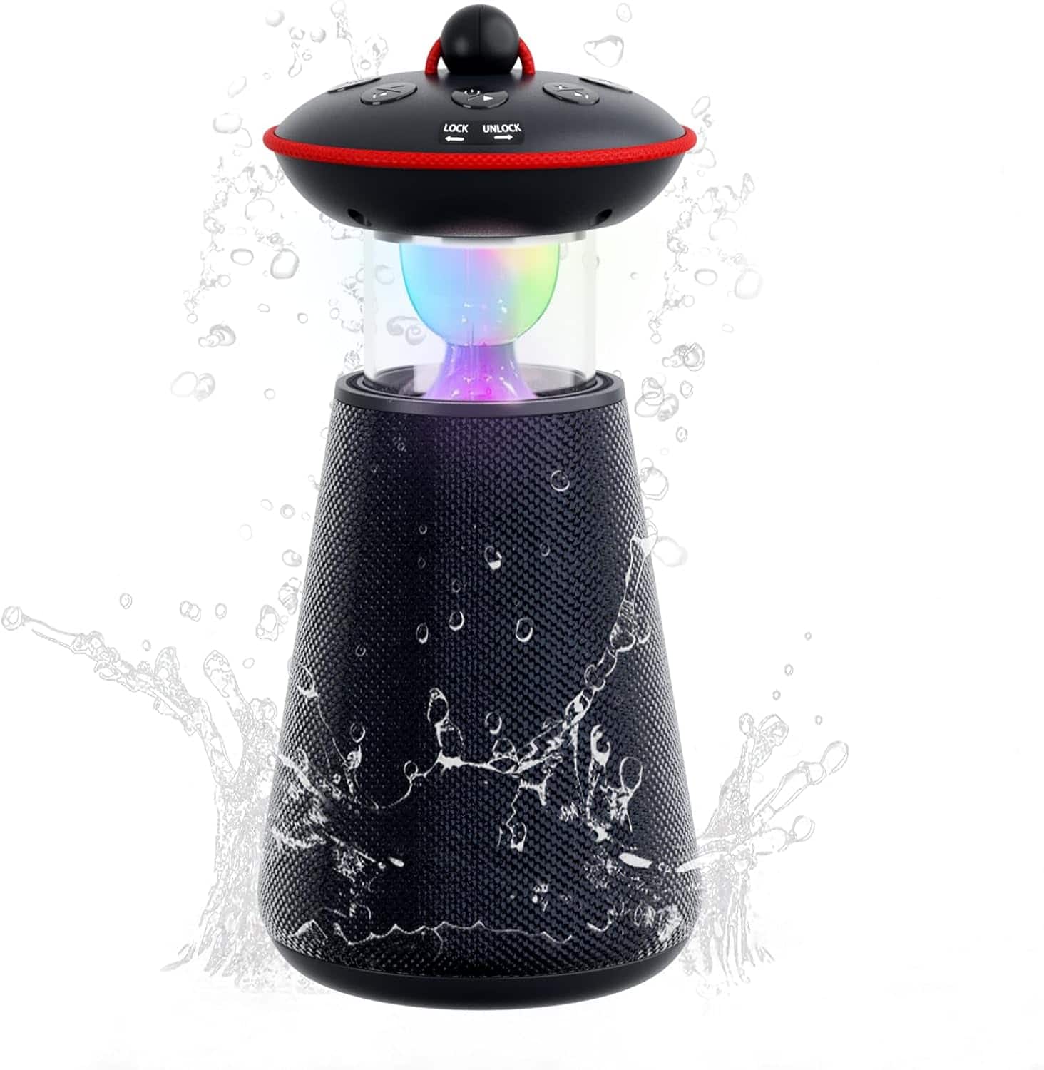 Stamp n Camp - Portable Bluetooth Speakers IPX6 Waterproof Outdoor Speakers 3D HD Stereo with LED Light AUX&TF-Card Input Bluetooth - default