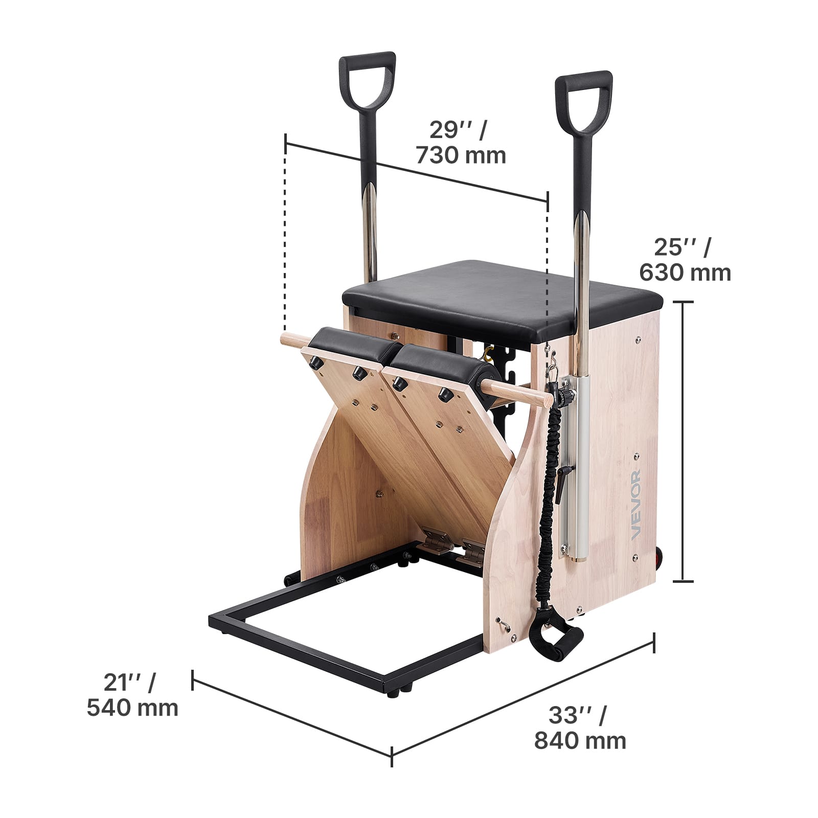 VEVOR Pilates Chair, Split Pedal Stability Combo Chairs with