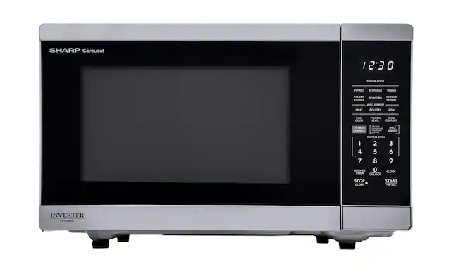 SHARP Carousel
INVERTER SENSOR
12:30
SENSOR COOK
- POTATO
- FROZEN
- BEVERAGE
- VEGETABLE
- POPCORN
- ENTREE
- AUTO DEFRST
- MEAT
- POUltRY
- FISH
TIME COOK
POWER LEVEL
TIME DEFRST
Wi-Fi CONNECT
BUTTER
SOFTEN
MELT
EXPRESS COOK
1 2 3 4 5 6 7 8 9 0
KITCHEN TIMER
UNLOCK
CLOCK
STOP
CLEAR
START
30 SEC
SENSOR REHEAT
SENSOR COOK