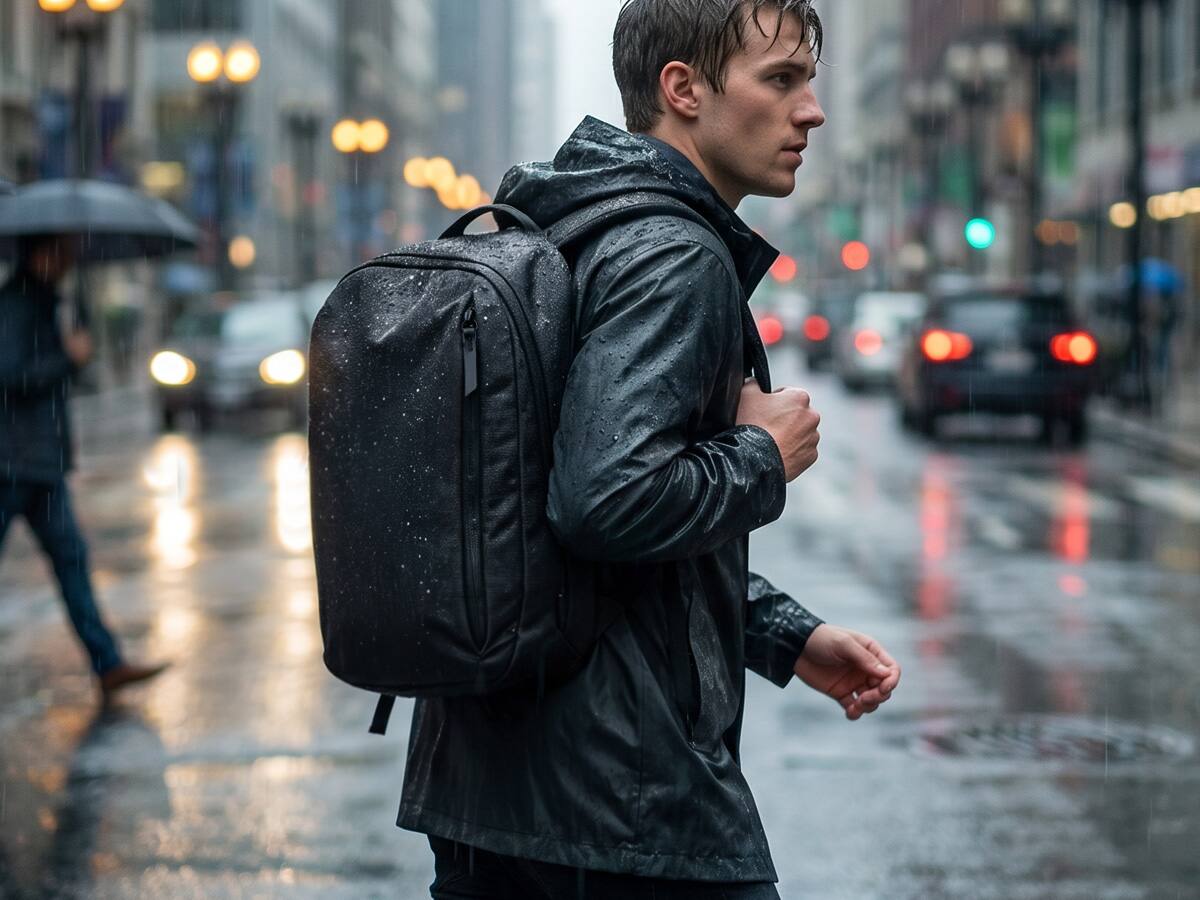 Alt View 9. ALPAKA - Metro Backpack 12L Compact Laptop Backpack for Slim 14-Inch Laptop with Internal Bottle Pocket - Weather-Resistant - Black Axoflux 400D Ripstop Nylon.