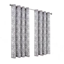 Olivia Gray - 100% Polyester 190 GSM Cressida Reversible Blackout Grommet Curtain Panel 54" x 84" Grey