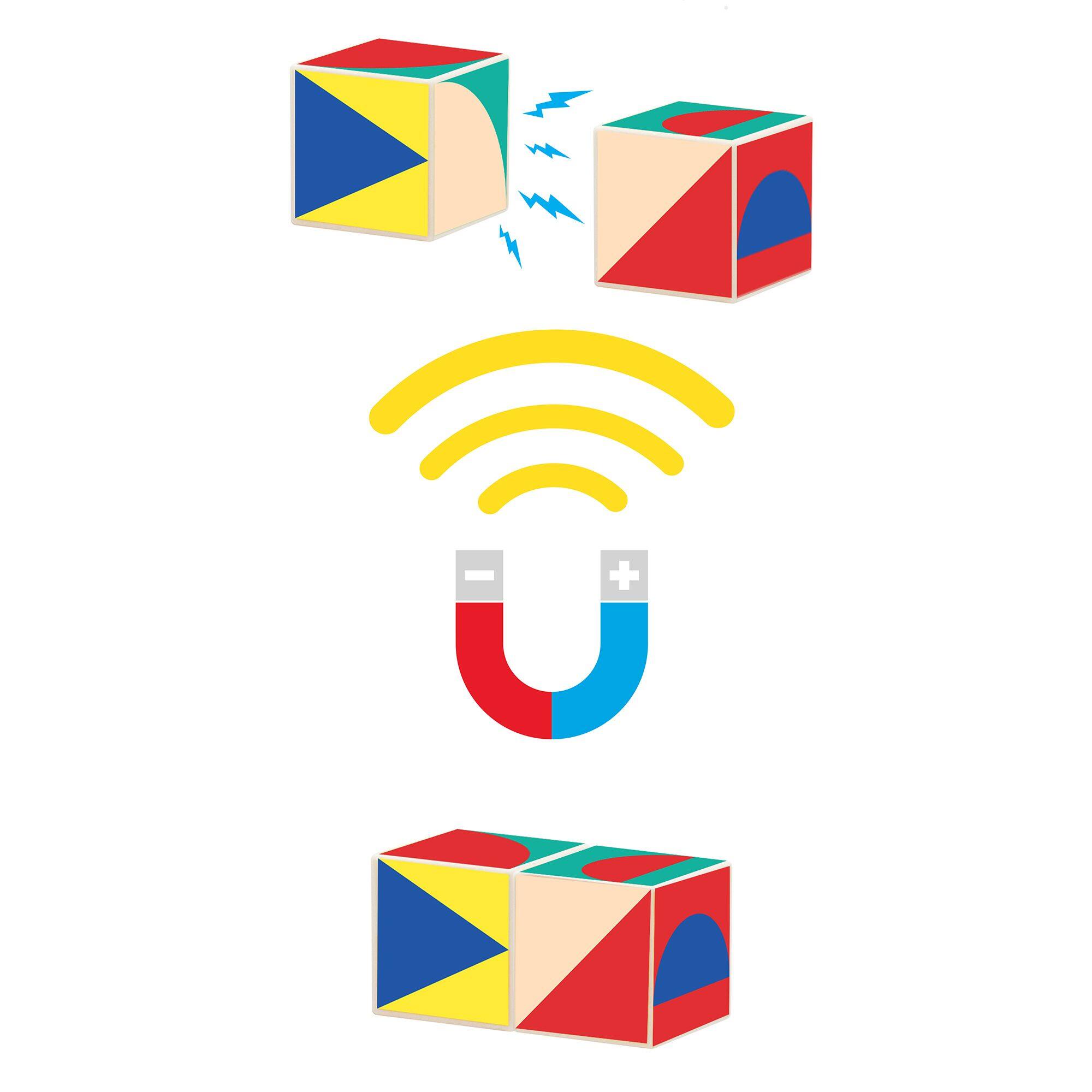 Alt View 3. PicassoTiles - PICASSO-TILES Infinite Magnetic Puzzle Magic Cube Brain Teaser Toy, Magnet Pattern Matching Game with IdeaBook for Kids.