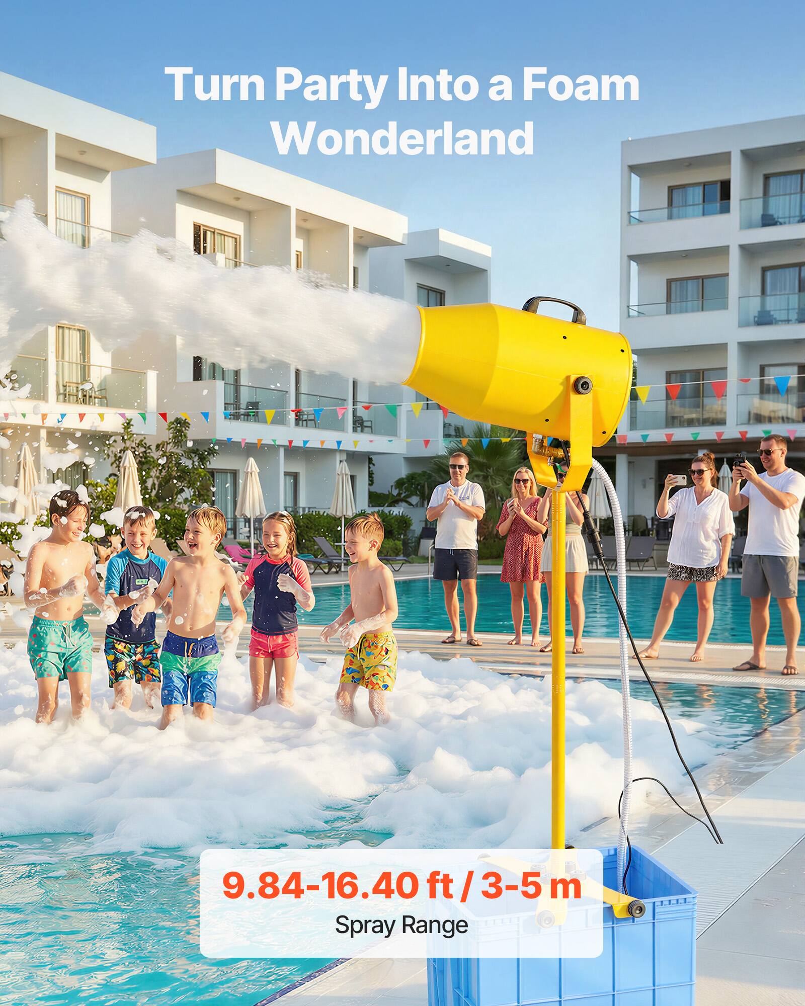Turn Party Into a Foam Wonderland

9.84-16.40 ft / 3-5 m Spray Range