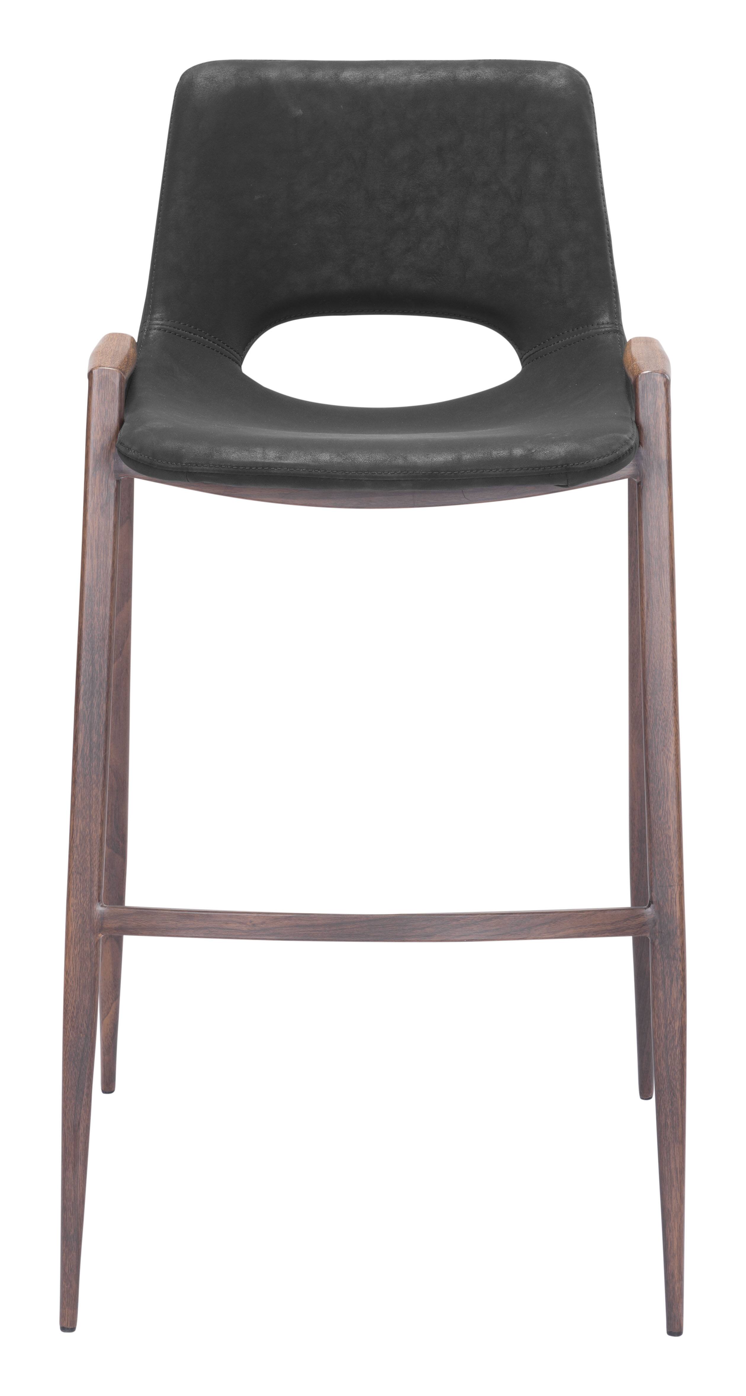 Alt View 1. Hivvago - Desi Barstool (Set of 2) Black & Walnut - Black & Walnut.