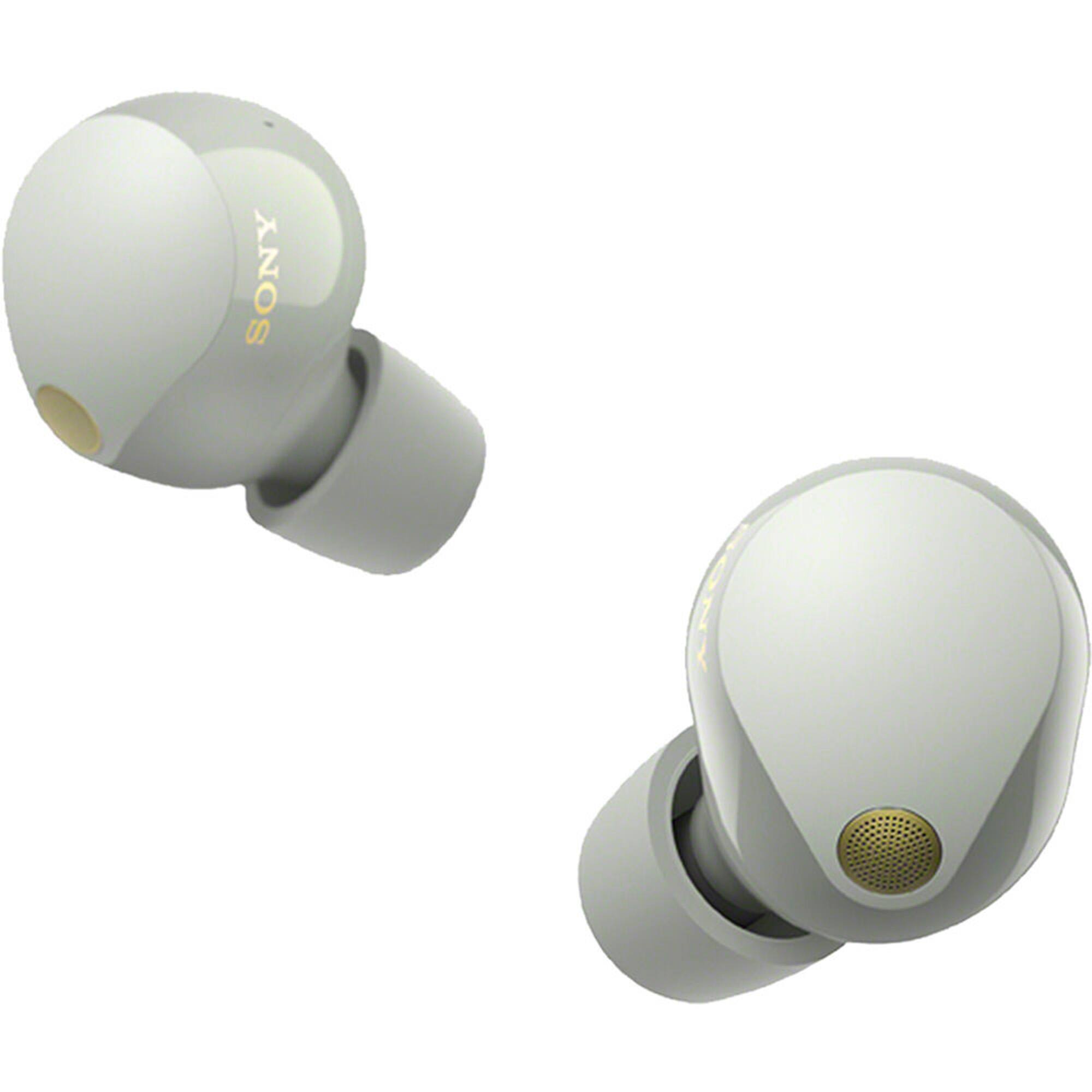 Alt View 4. Sony - WF-1000XM5 Noise Canceling Truly Wireless Earbuds + Accessories & Extended Warranty Bundle - Silver.