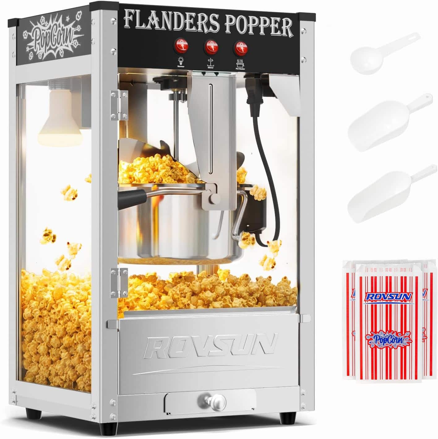 Winado - Commercial Popcorn Popper Machine with 10 Ounce Kettle Makes Up to 40 Cups, Countertop Popcorn Maker with ETL Certified - Black price history on PriceWatchPro