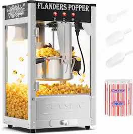 Winado - Commercial Popcorn Popper Machine with 10 Ounce Kettle Makes Up to 40 Cups, Countertop Popcorn Maker with ETL Certified - Black