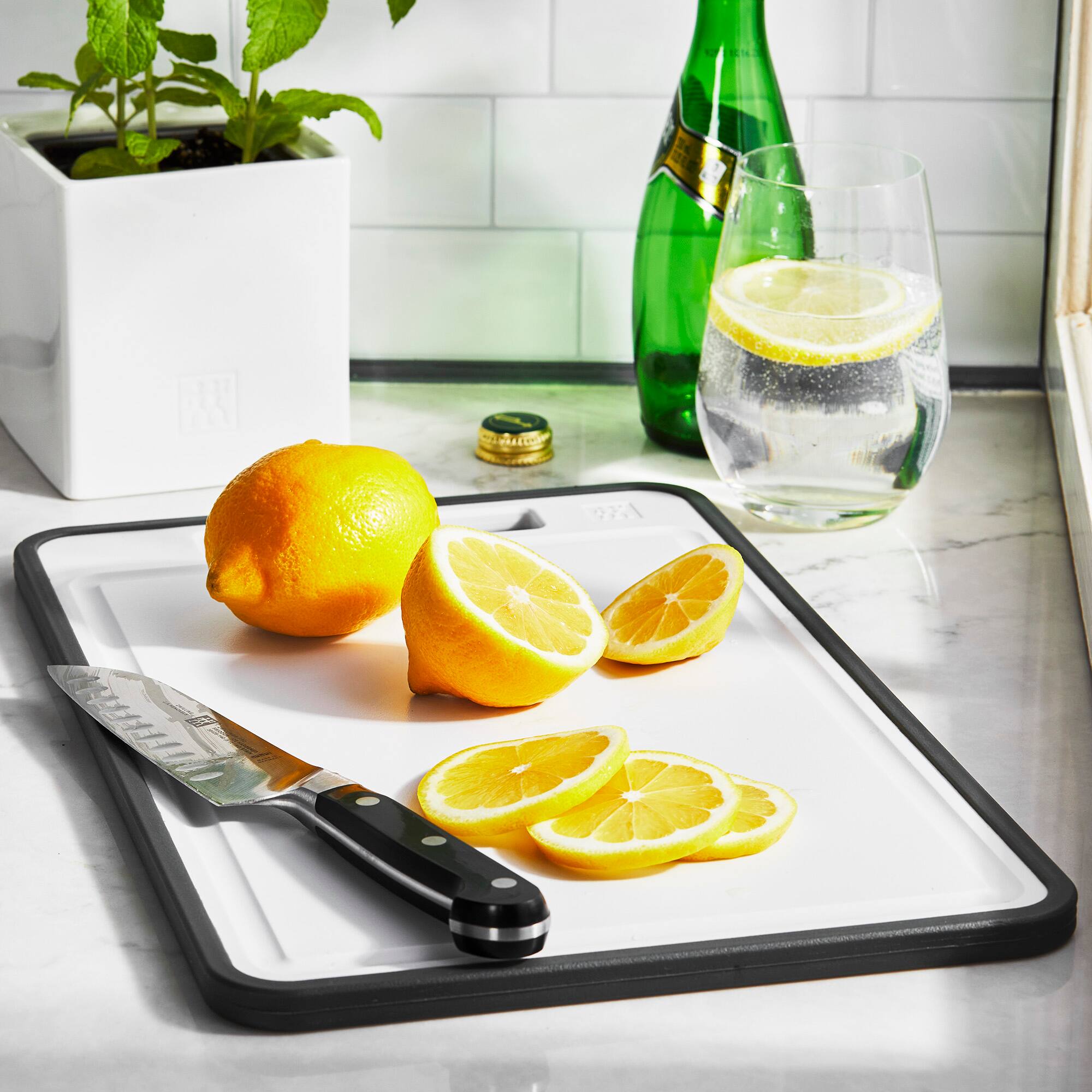 Alt View 2. ZWILLING - ZWILLING 9.75" x 15.25" x 0.5" Synthetic Cutting Board - White.