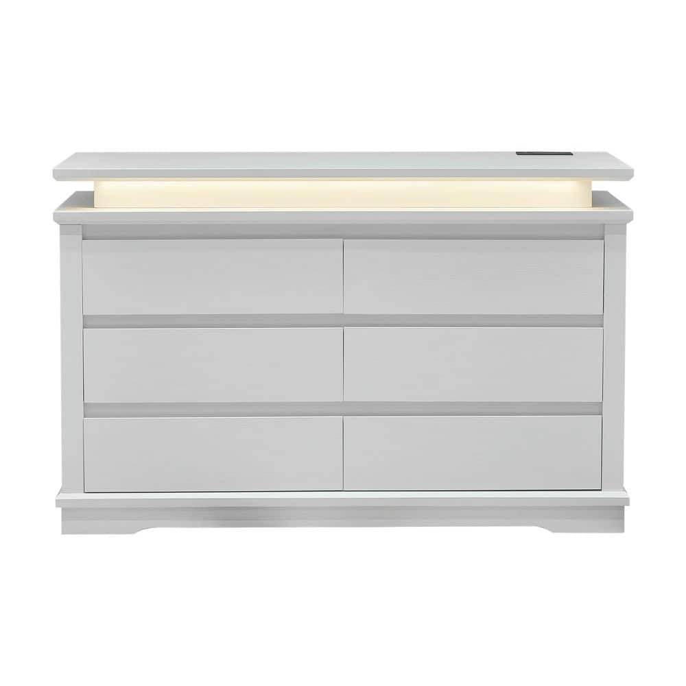 Kadyn - Wooden Console Table with LED Light, Entryway Table, Storage Table, Modern Style - White