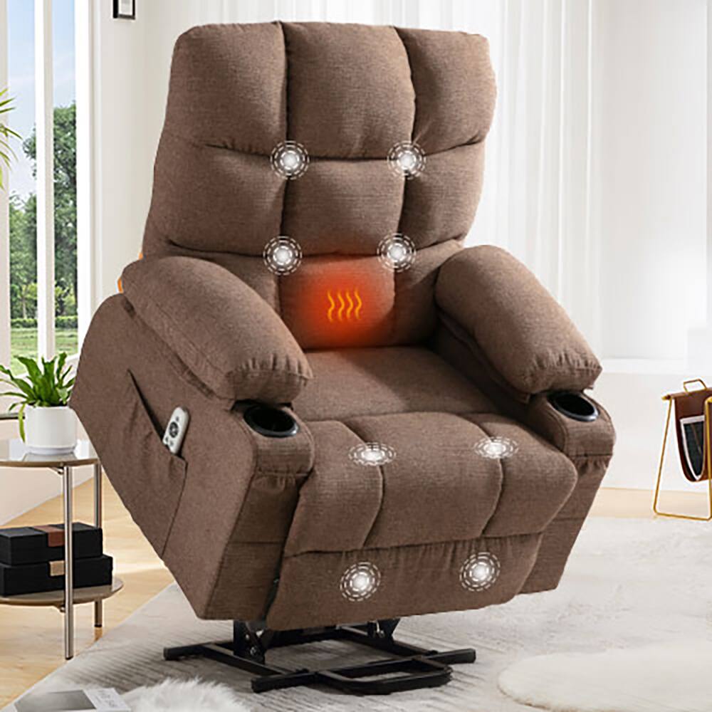 Alt View 1. Boyel Living - Power Lift Recliner Chair Recliners for Elderly with Heat and Massage Recliner Chair - Brown.
