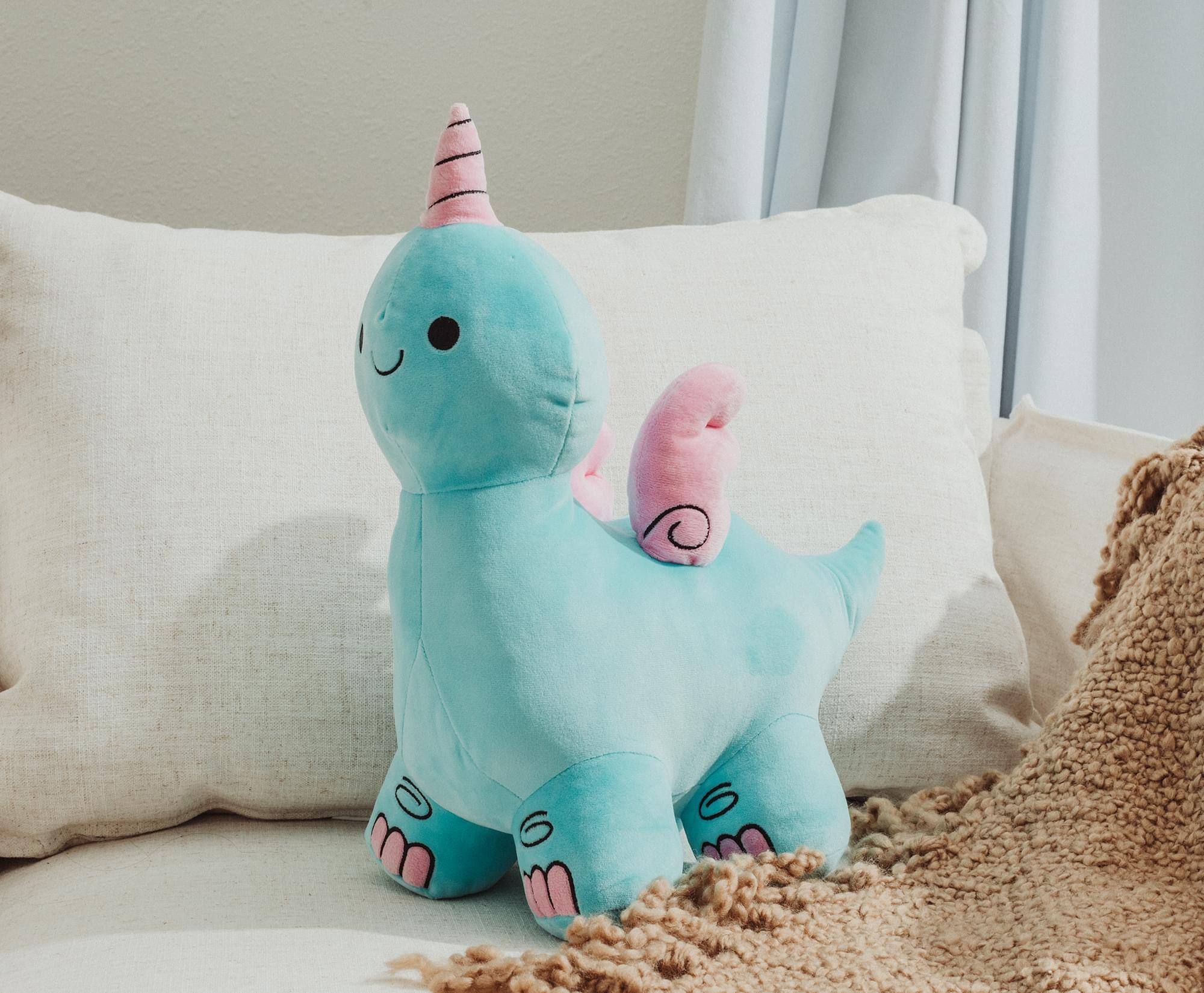 Alt View 5. Golden Bell Studios - Pretending to Grownup Unipegasaurus 12-Inch Collector Plush - Blue.