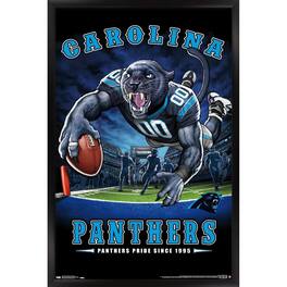 Trends International - Carolina Panthers 24.25'' x 35.75'' Framed Mascot Endzone Poster - Multicolor