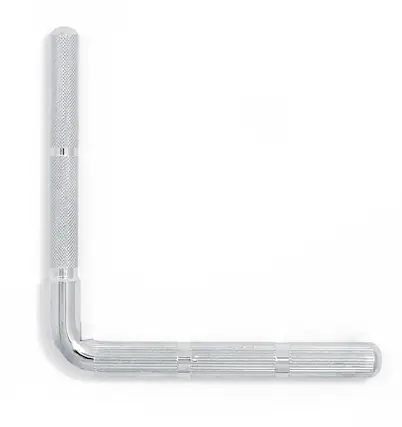 Front. Gibraltar Hardware - Large L-Rod Mounting Arm, 12mm Lower Arm with 12.7mm Upper Rod, Compatible with Standard Tom Brackets.