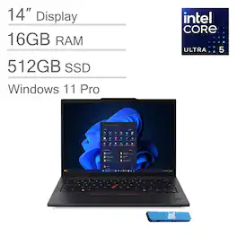 Lenovo - ThinkPad T14 Gen6 14" FHD+ Laptop - Intel Core Ultra 5 - 16GB RAM - 512GB SSD -Thunderbolt 4 - Win 11Pro - Black Non-Touchscreen