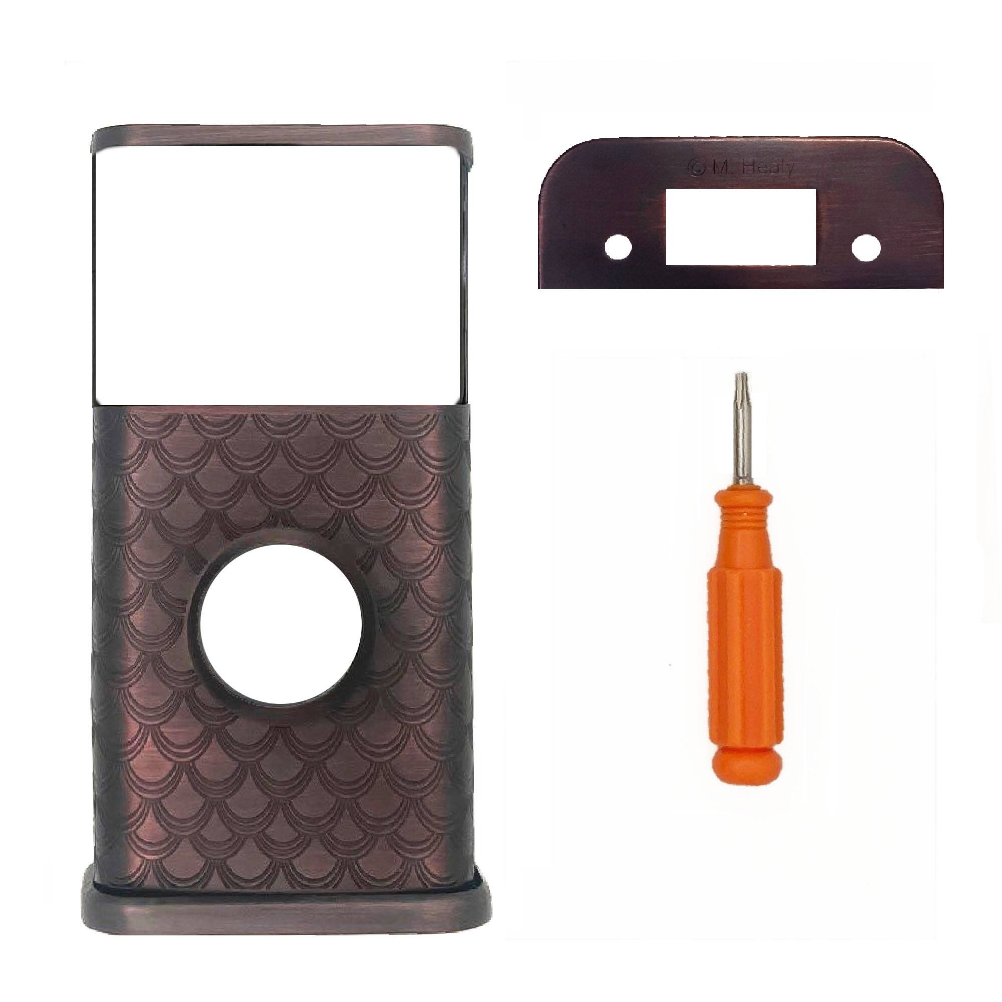 Back. Michael Healy - Scales Video Doorbell Cover (Ring 2nd Gen) - Oiled Bronze.