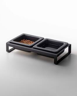 Yamazaki Home - Pet Food Bowl - Steel + Ceramic - Black