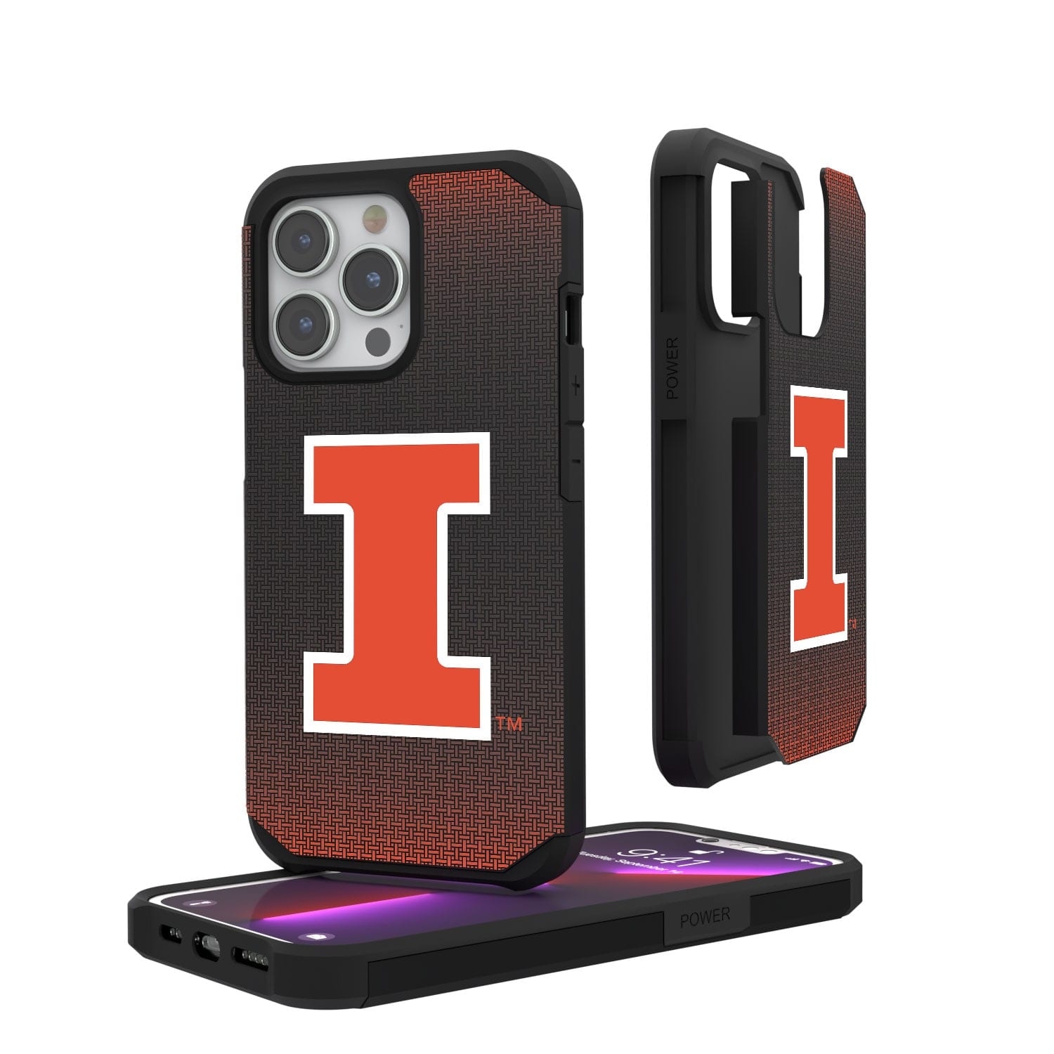 Keyscaper - NCAA - Illinois Fighting Illini Linen Logo iPhone Rugged Case - 15 - Black price history on PriceWatchPro