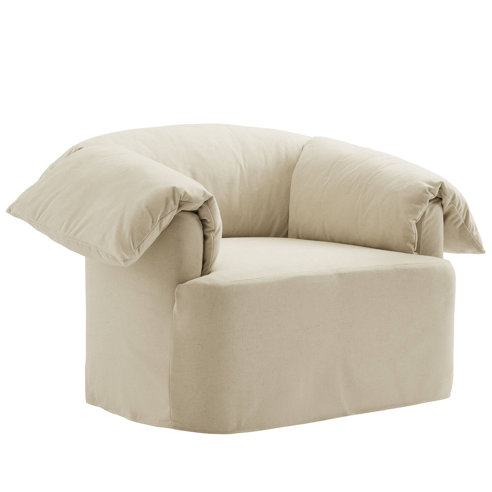 Angle. Modway - Lark Slipcovered Fabric Oversized Armchair by Modway - Linen.