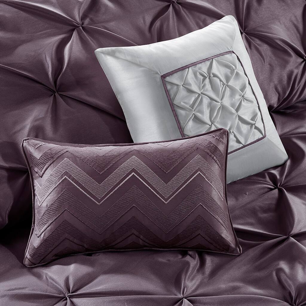 Alt View 2. Gracie Mills - Gracie Mills Steele 24-Piece Faux silk Polyoni Tufted Room in a Bag - Plum.