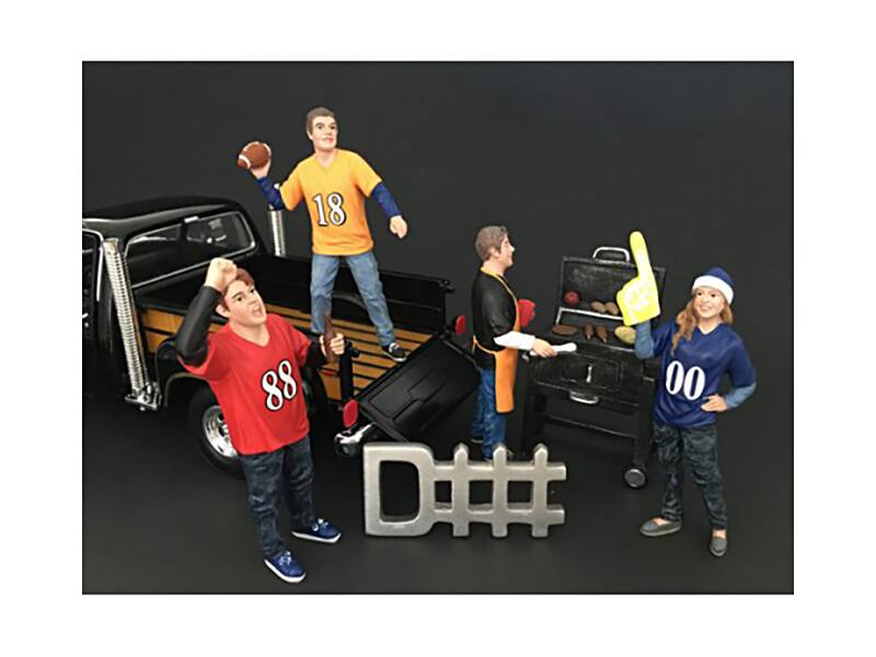 Alt View 1. American Diorama - Tailgate Party Set II 4 Piece Figure Set For 1:18 Scale Models by American Diorama.