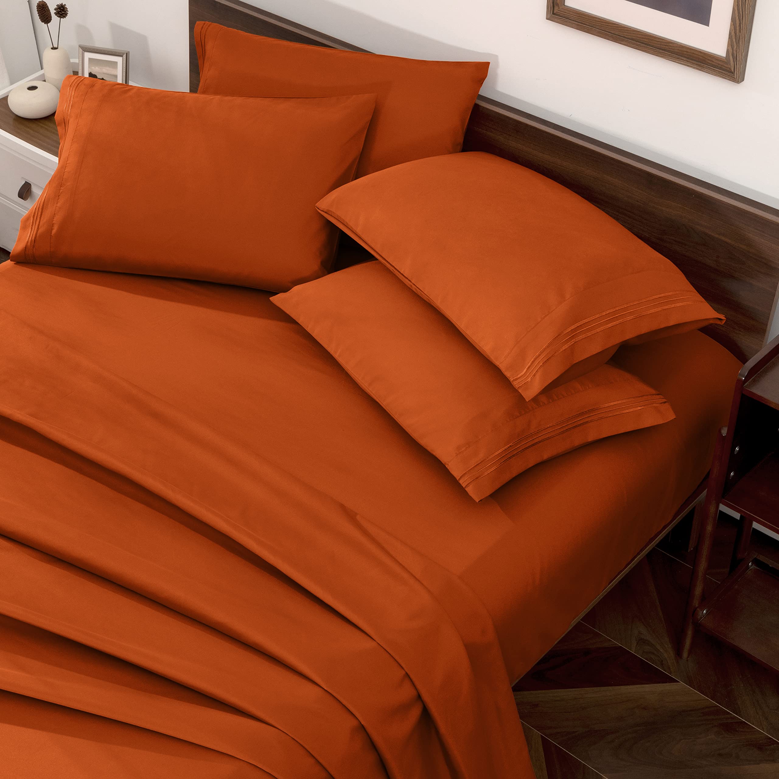 Burnt Orange-Queen (4Pc)