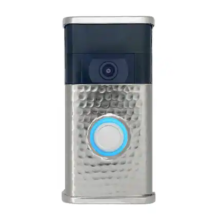 Front. Michael Healy - Hammered Video Doorbell Cover (Ring 2nd Gen) - Nickel Silver.