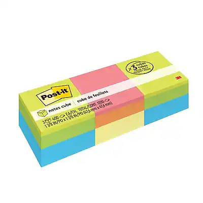 Post-it
cubes de feuilles
notes cube
notes cube
EA/CH. 1200 (17 x 17 mm)
TOTAL 17 x 17 mm x 1200 EA/CH.
176 notes/PO 17/8 cubes
400 notes/PO 17/8 cubes
3 IN/PO
17/8 cubes x 3