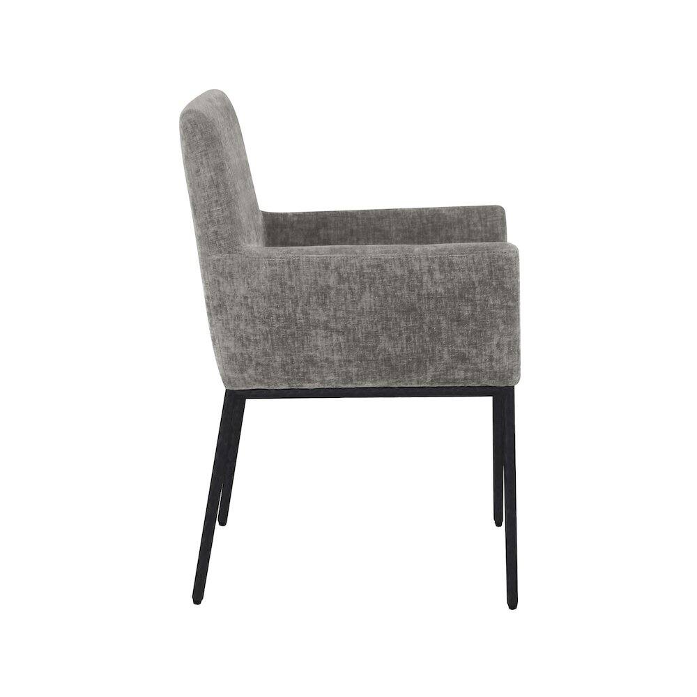 Alt View 3. Meridian Furniture - Reeves Grey Chenille Fabric Dining Chair, Set of 2 - Grey.