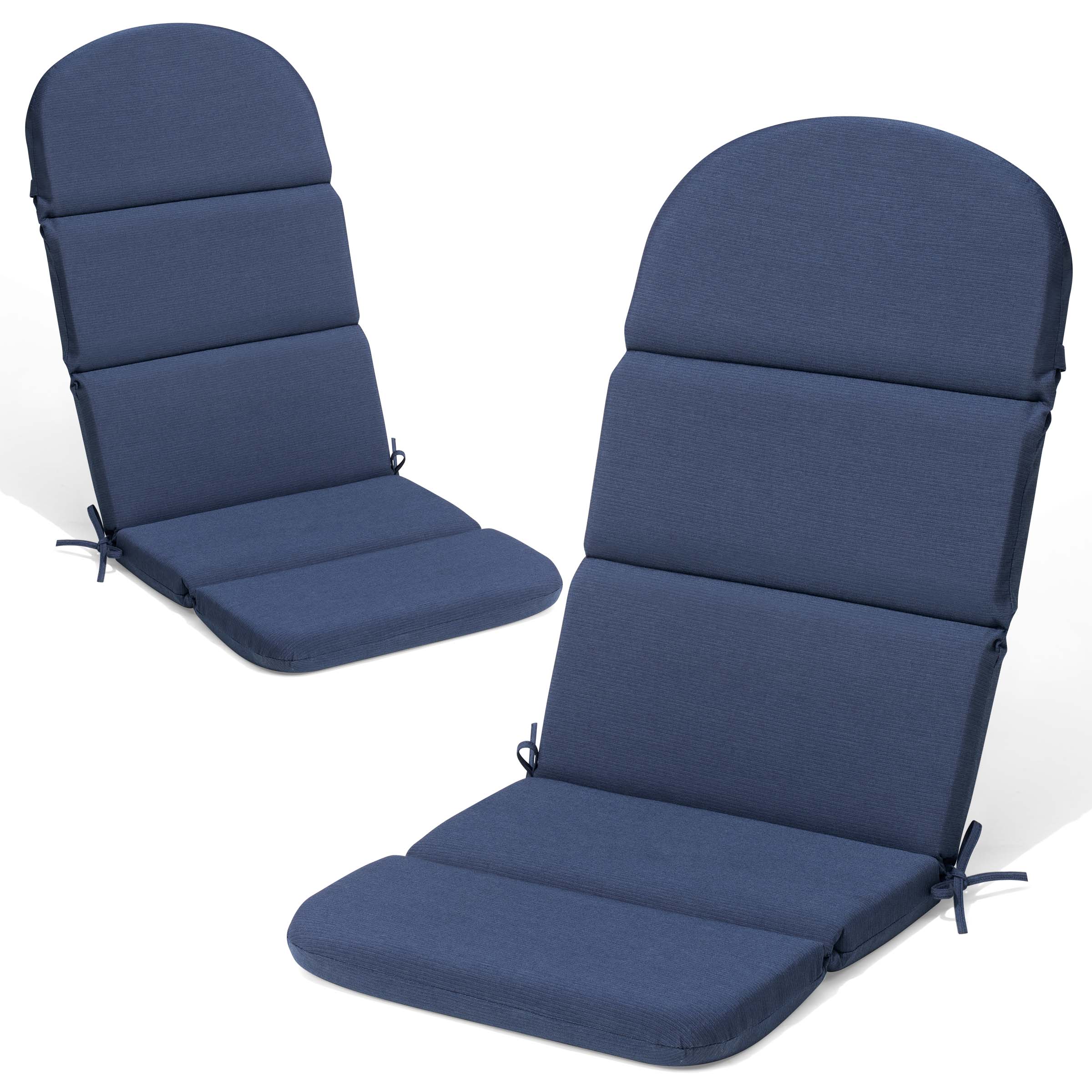 Front. Crestlive Products - Crestlive Products 2pc Outdoor water resistant Adirondack High Back Chair Cushion 19.69-in Navy Blue patio chair cushion - Navy-2PC.
