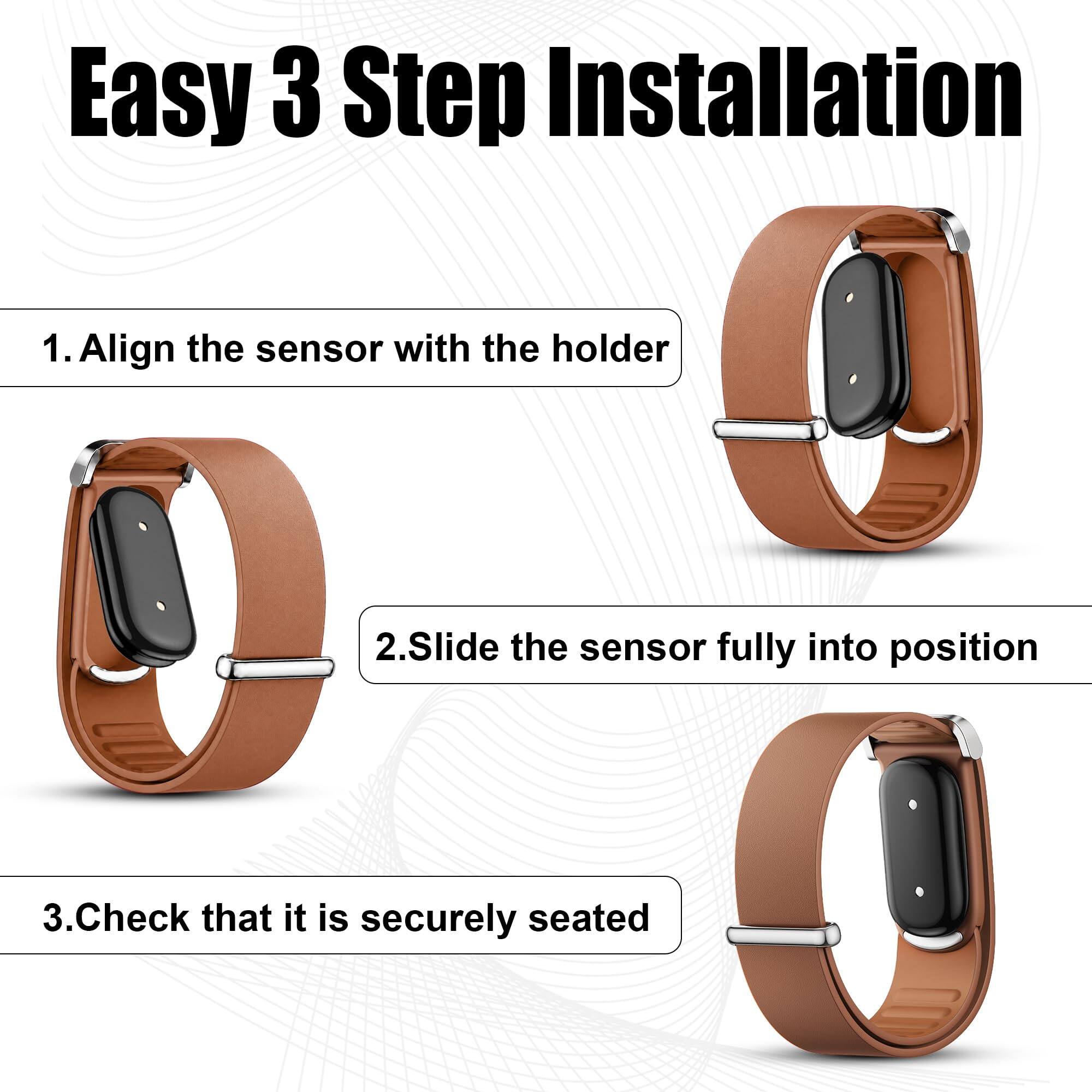 Easy 3 Step Installation

1. Align the sensor with the holder
2. Slide the sensor fully into position
3. Check that it is securely seated