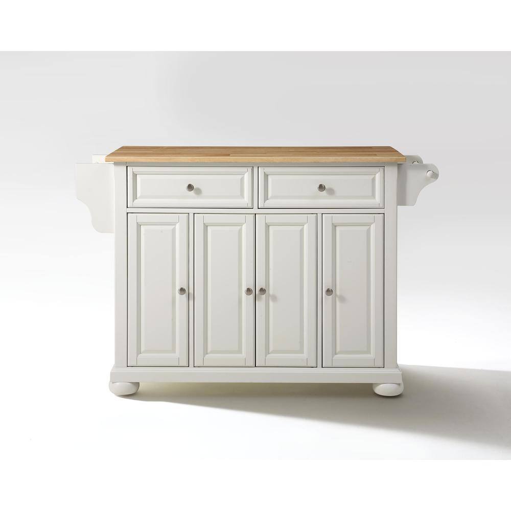 Left. Crosley Furniture - Alexandria Wood Top Full Size Kitchen Island/Cart - White.