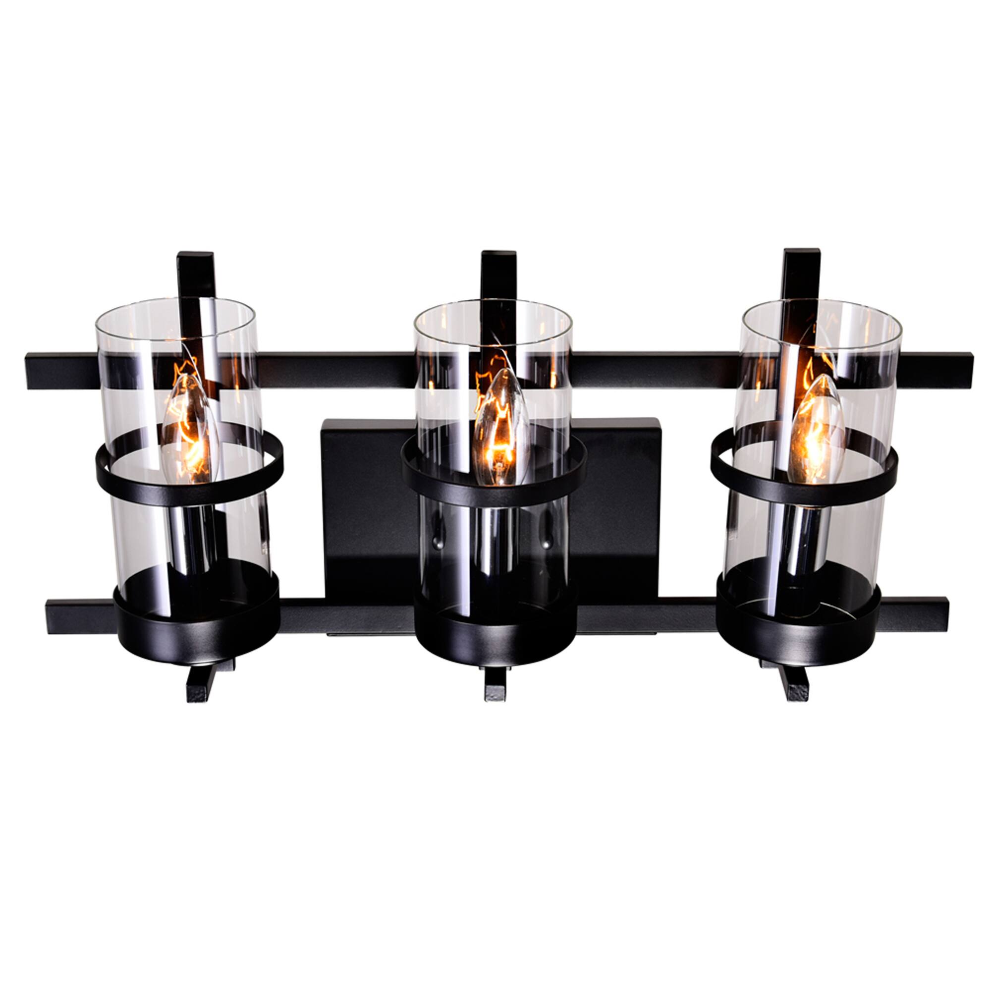 Left. CWI Lighting - Sierra 3 Light Wall Sconce With Black Finish - Black.