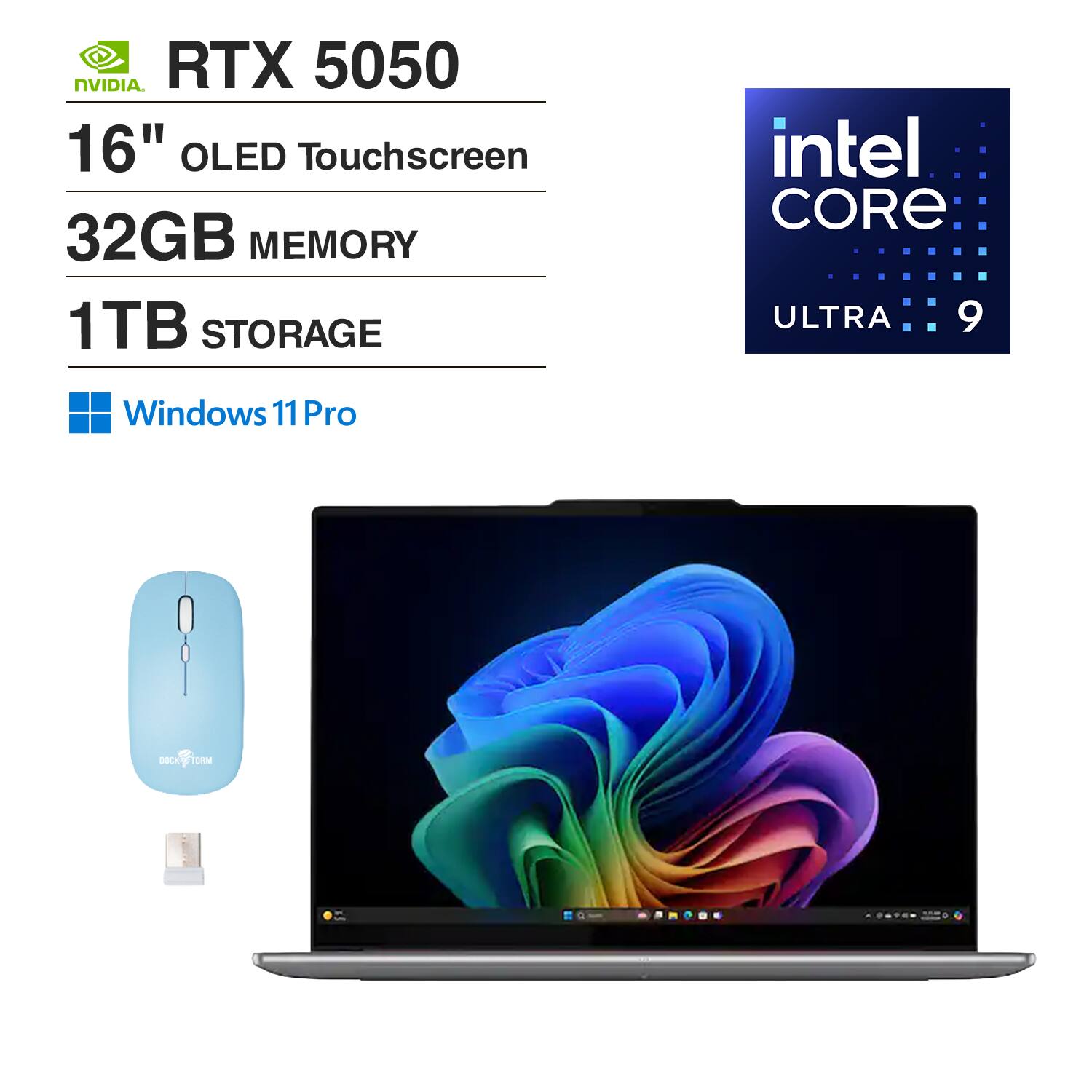NVIDIA RTX 5050 16" OLED Touchscreen 32GB MEMORY 1TB STORAGE intel CORE ULTRA 9 Windows 11 Pro